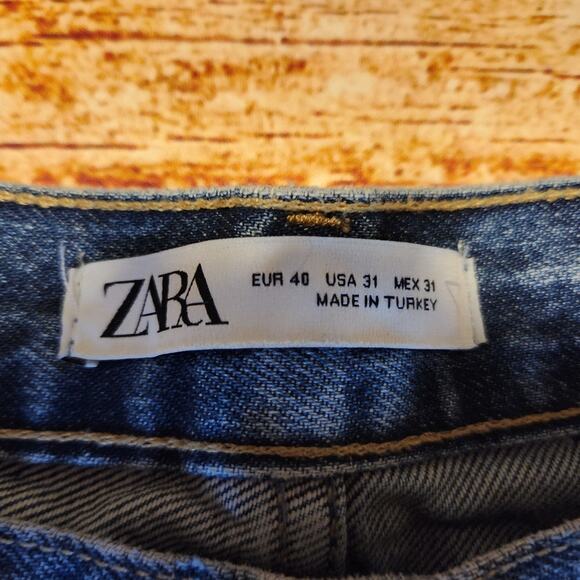 Zara Straight Leg Blue Button‎ Fly Jeans Men's Size 31 - Picture 3 of 12